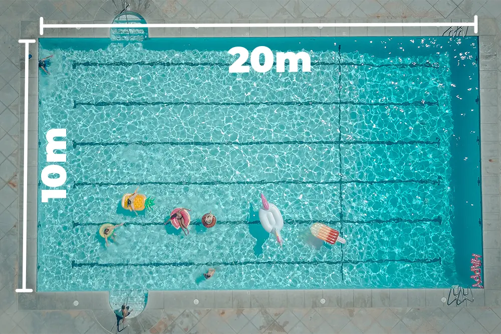Dimensioni piscina esterna per nuotare dimensioni olimpionica - Baires Piscine